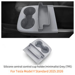 For Tesla Model Y Standard 2026 Multifunctional Silicone Central Control Cup Holder+Storage Box Glasses Holder Tray Accessories