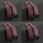 Leather Car Seat Back Hook Handbag Holder close-up view