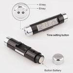 2 in 1 Car Digital LCD Temperature Thermometer Clock Calendar Automotive Blue Backligh close-up view
