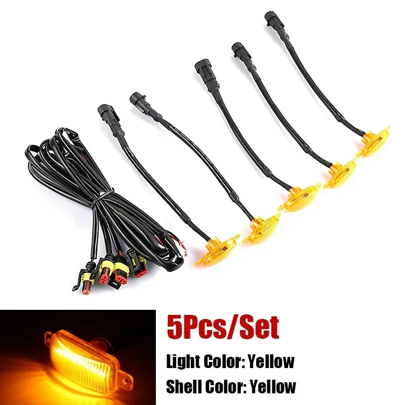 Universal LED Car Front Grille Lights | Eagle Eye Lamp with Harness for Pickup, Off additional angle