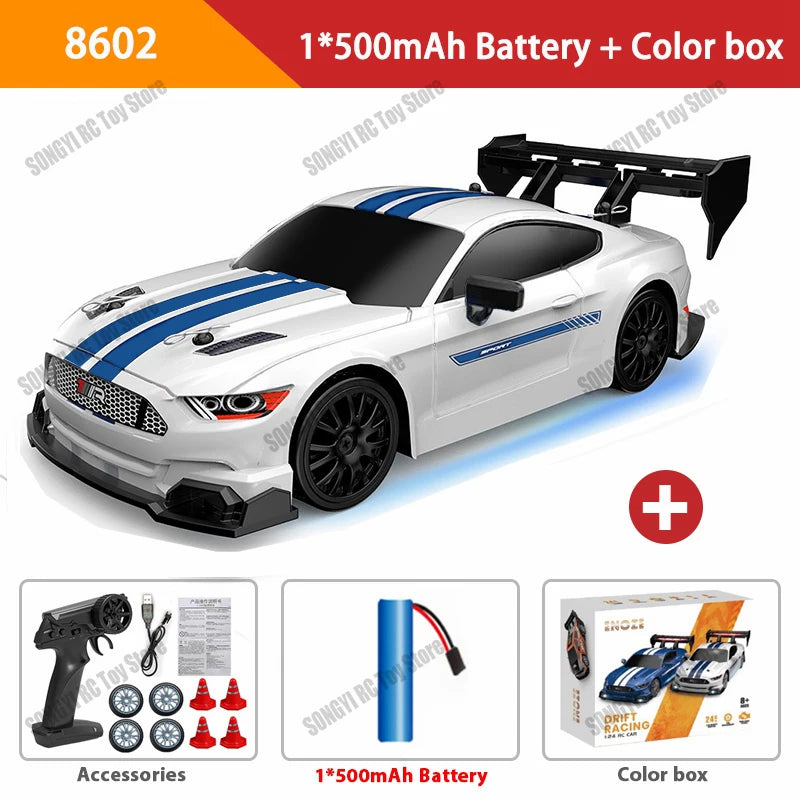 RC Drift Car 4WD Remote Control High Speed Racing Vehicle with LED Lights 2.4GHz Radio close-up view