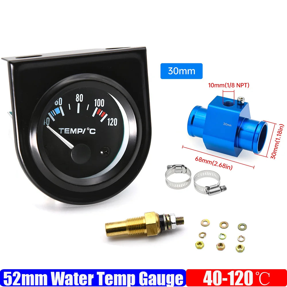 52mm Car Water Temperature Gauge | 12V Racing Temp Indicator with 1/8NPT Sensor alternate view