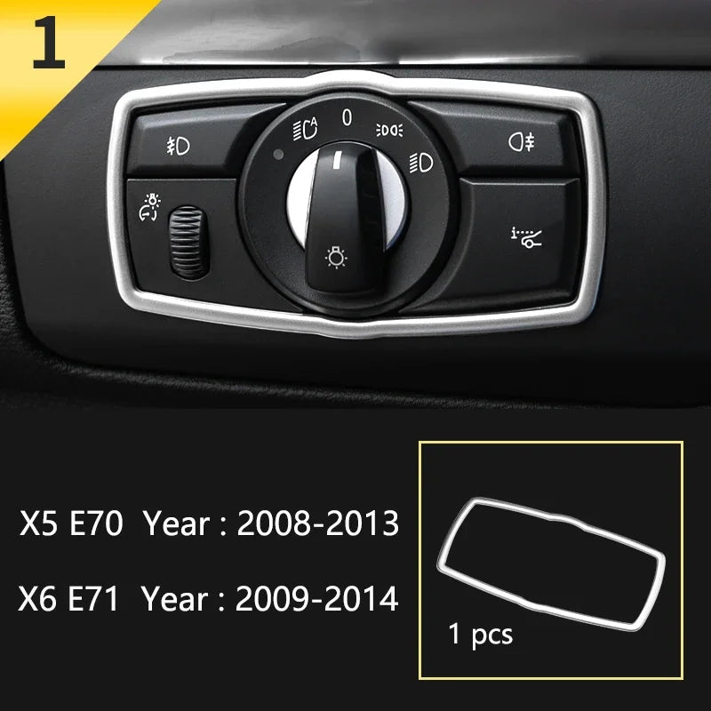 Car Styling For BMW X5 X6 E70 E71 Console Gearshift Frame Decorative Trim Strips Stai alternate view
