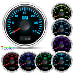 52mm Tachometer with Hourmeter | 7 Color Backlight RPM Gauge for Car Boat alternate view