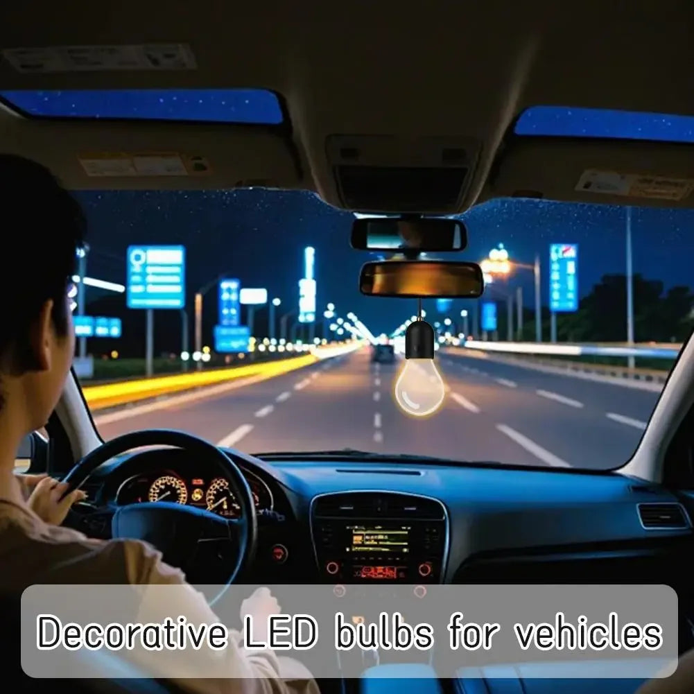 Retro Small Bulb LED Car Hanging Ornament Ambient Lighting For Long Trips