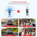 4-Channel Dash Cam | FHD 1080P WiFi Night Vision 24H Parking Black Box alternate view