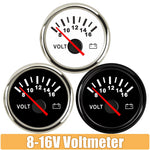 52mm Volt Gauge Marine Auto Voltmeter | Universal 8-16V Waterproof Car Boat Instrument with Red Back