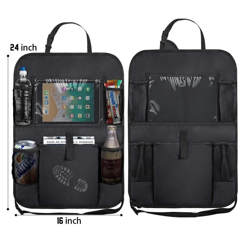 Car Backseat Organizer with Touch Screen Tablet Holder Auto Storage Pockets Cover Car alternate view