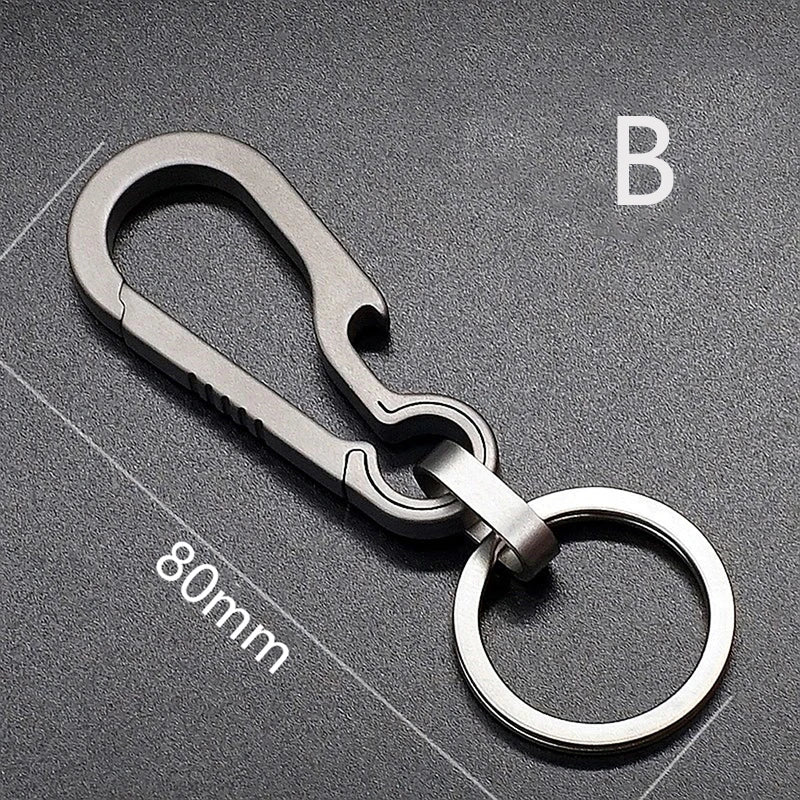 Titanium Buckles EDC Outdoor Tool Titanium Alloy Keychain Tiranium Buckle Key Ring additional angle
