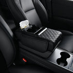 Car Armrest Box 5in1 Car Tissue Box Water Cup Holder Multifunctional Storage Bag Thicken Height Pad Arm Rest Cushion with Pocket