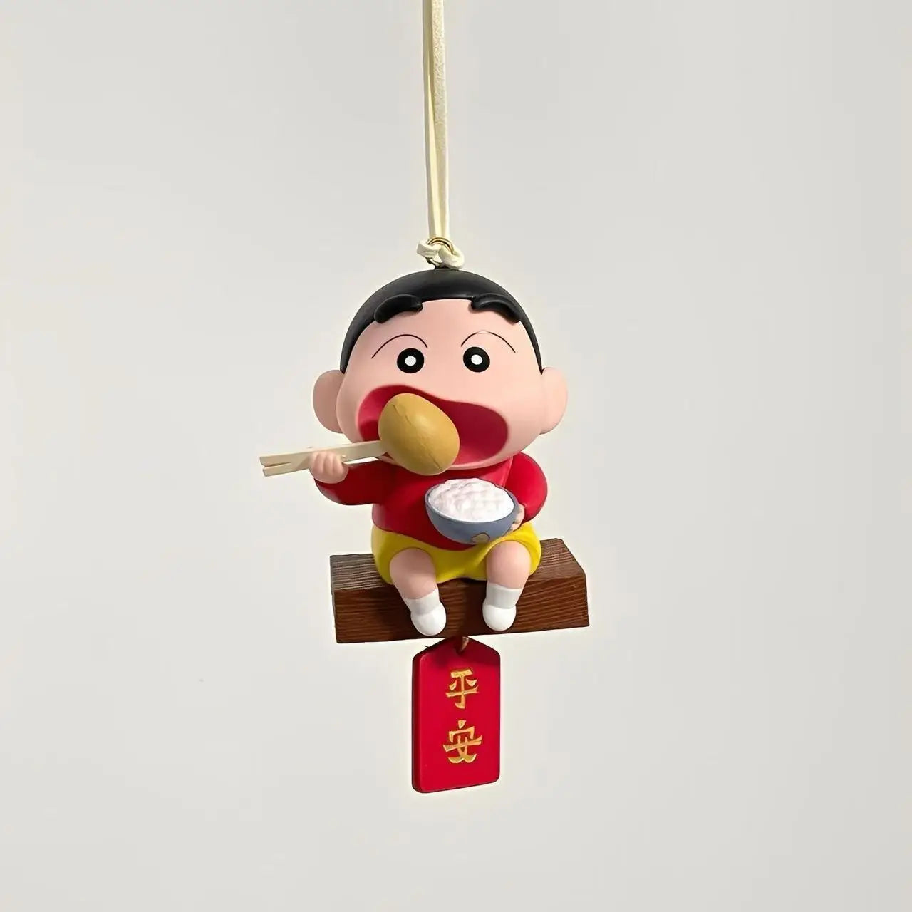 Crayon Shin-chan 2026 New Style Creative Cartoon Figurine Eating Potato And White Dog Car Dashboard Ornament Interior Decoration