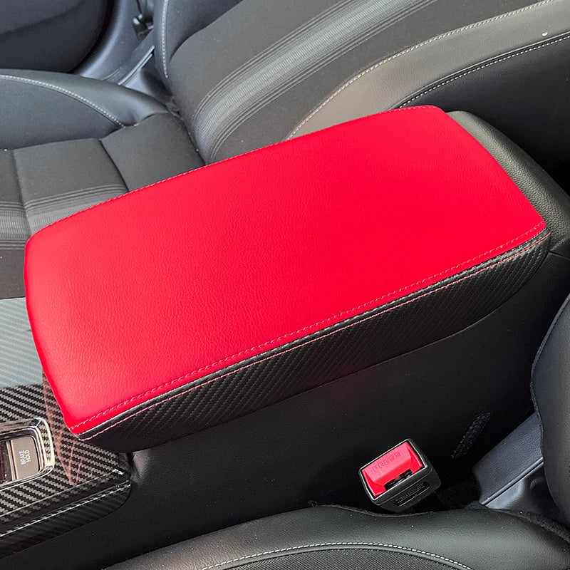 For Honda 2023 Civic 11th Gen Civic Car Armrest  Mat Center Storage Box Pad Protector Leather Cover Decoration Accessories
