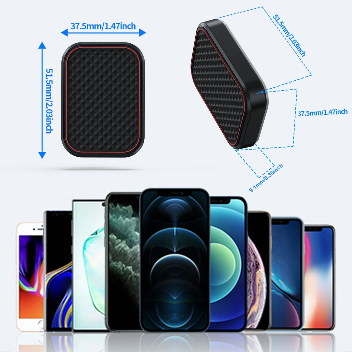 Magnetic Car Phone Mount Rectangle Flat Universal Holder close-up view