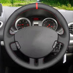 Black Leather Car Steering Wheel Braid Soft Leather Cover For Renault Clio 3 RS 2005 alternate view
