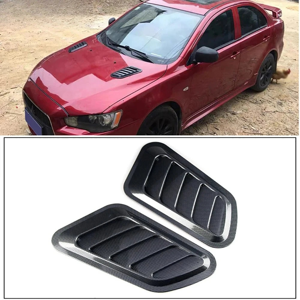 Universal Car Hood Scoop Carbon Fiber Air Intake Vent Cover 2PCS Styling Accessories alternate view