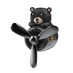 Rotating Propeller Plane Pilot Bear Car Air Freshener | Ocean Scent Vent Clip Decoration detail view