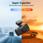 REDTIGER A6 3 Cameras Front/Cabin/Rear 4K Dash Cam | Built-in WiFi GPS Parking Moni additional angle