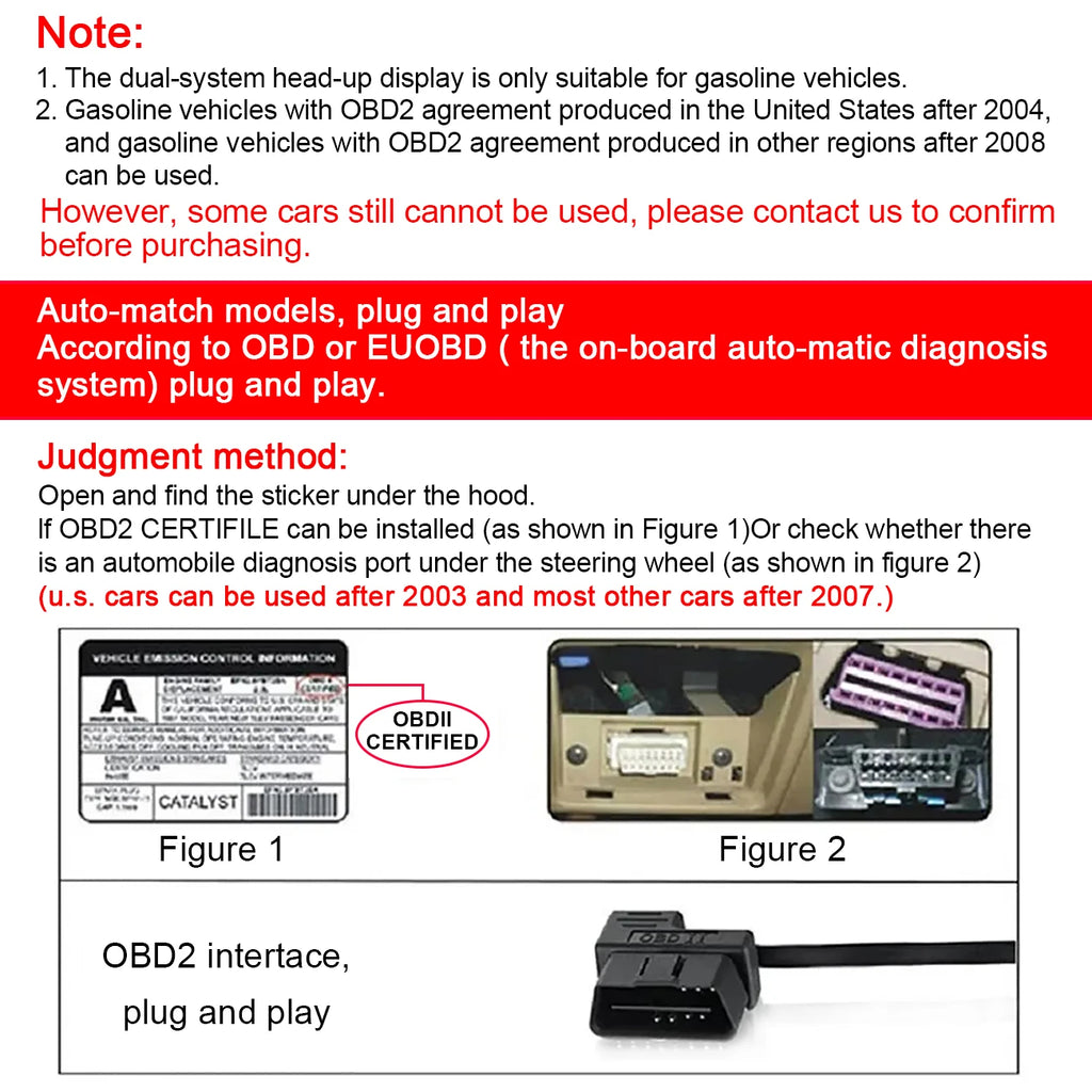 2026 Car Head up Display OBDⅡ+GPS Smart Gauge High Definition Speedometer WIth Gesture sensing Car Diagnostic Tool OBD Fault
