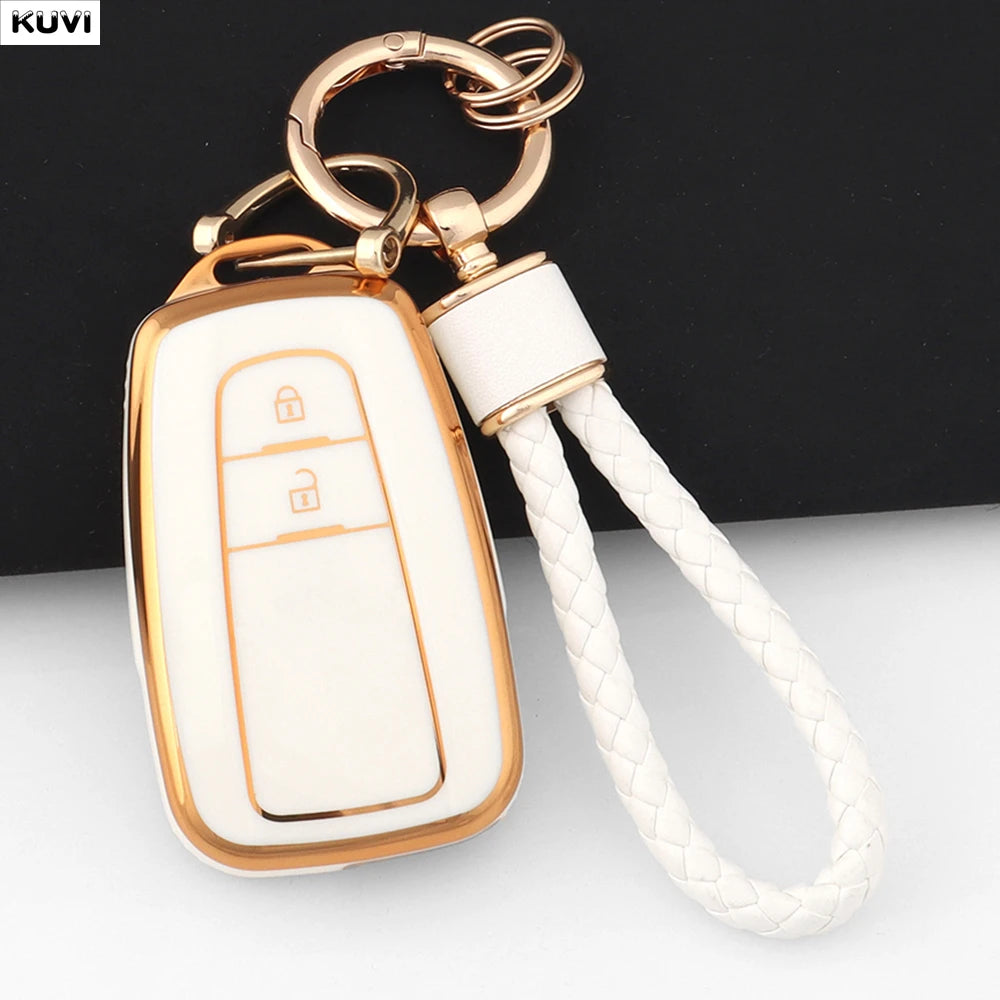 TPU Car Remote Key Case Cover Shell Fob Keychain For Toyota Prius Camry Corolla CHR C lifestyle view