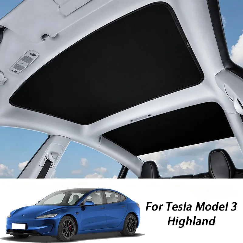 Sunroof Sunshade for Tesla Model 3 Old Version & Highland Refresh | Double-Layer Heat Re detail view