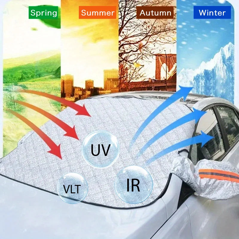 Car Windshield Snow Shield Cover | All-Season Front Window Frost and Sun Protection