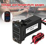 Universal LED Digital Voltmeter Gauge Car Thermometer | Voltage and Temperature Dual Display Meter f