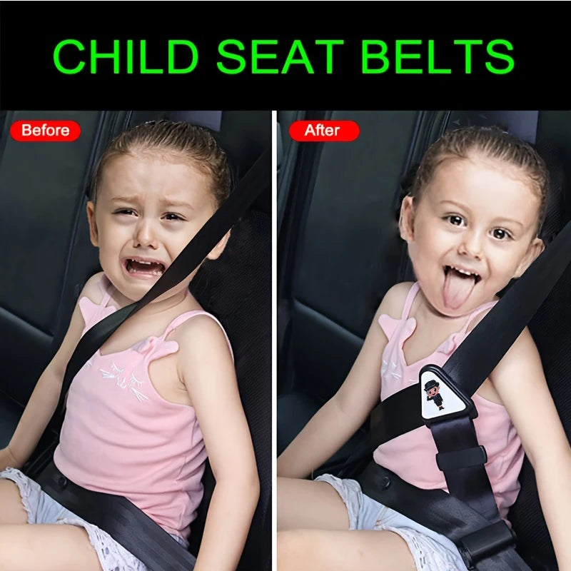 Car Child Safety Belt, Prevents Movement, Adjustable Fastener, Safe and Comfortable, A close-up view