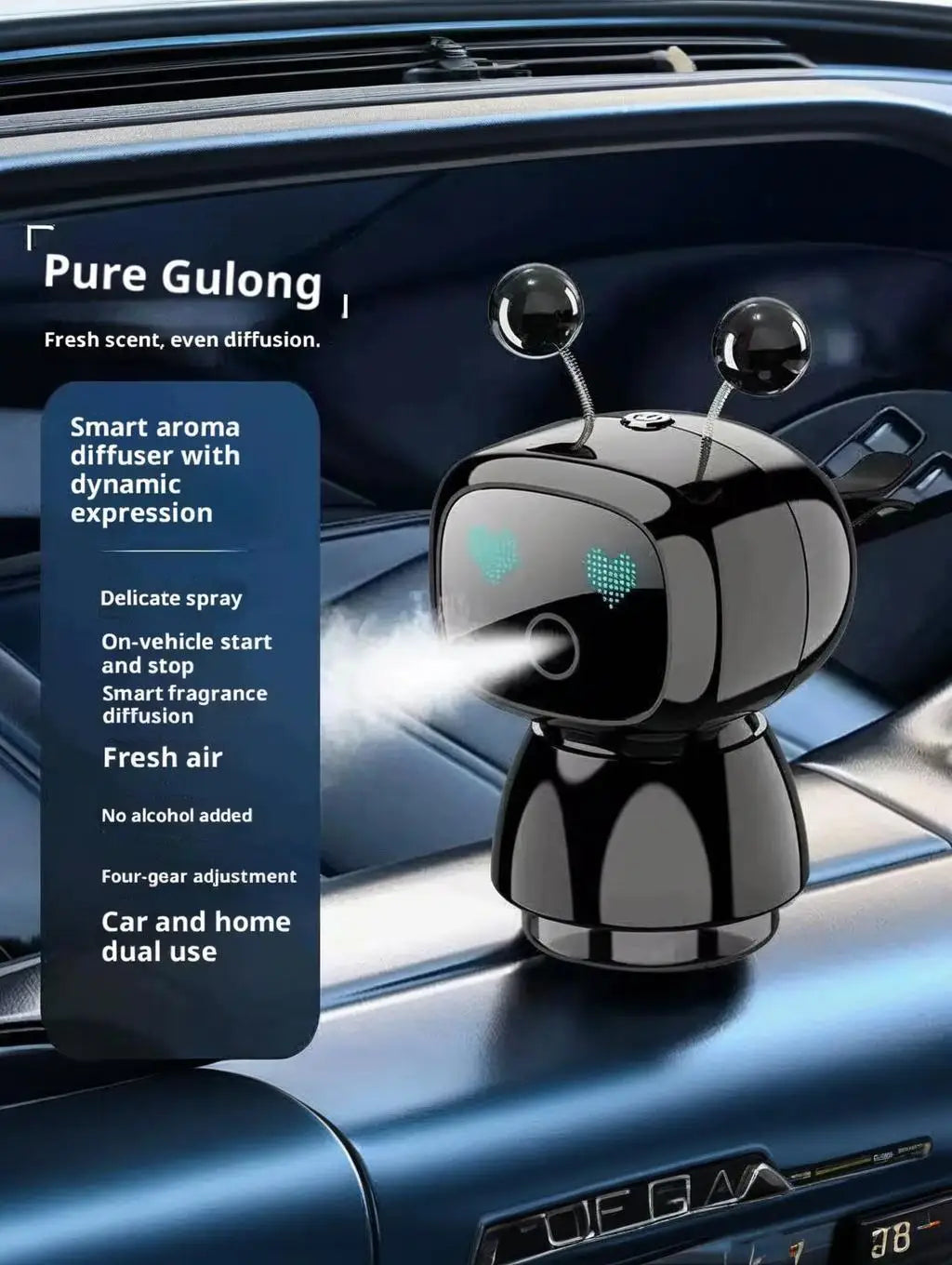 Creative Car Smart Aromatherapy Diffuser | Robot-shaped Air Freshener with Long-lasti alternate view