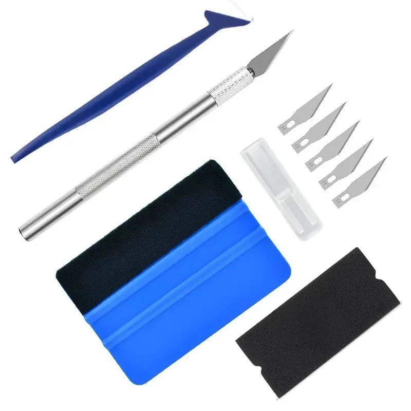 10Pcs Car Wrapping Vinyl Tool Kit Window Film Tint Tools Car Wrap Sticks Edge Trimming Squeegee Tint