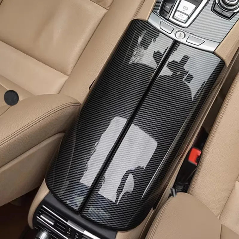 For BMW 5 Series GT F07 528 535i Carbon Fiber Car Styling Center Console Lid Armrest Box Trim Protective Cover Auto Accessories