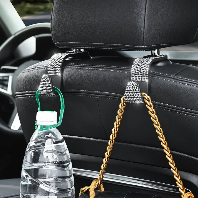 Rhinestone Car Headrest Hook Organizer
