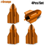 Aluminum Rocket Tire Valve Caps Set of 4 | Car and Motorcycle Alloy Valve Stem Covers detail view