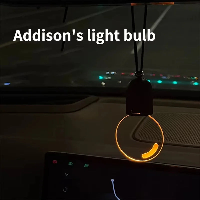 Acrylic Retro LED Bulb Rearview Mirror Pendant