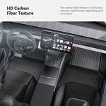 Tesla Model Y Juniper 2025 Floor Mats | Carbon Fiber TPE, Waterproof, Anti-Slip, Trunk close-up view