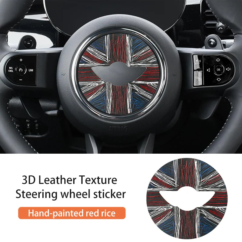 Car Steering Wheel Sticker For MINI Cooper F56 F55 F54 F60 R56 R60 U25 J01 F65 F66 PU Leather Stickers Interior Car Accessories