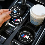 2Pcs For Bmw M Performance E46 E90 E60 F30 F10 E39 F20 pendant Silica Gel Car Coaster Water Cup Anti