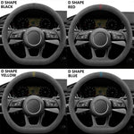 Car Steering Wheel Covers Cowhide Suede Steering Wheel Cover Wrap Universal 37-38cm additional angle