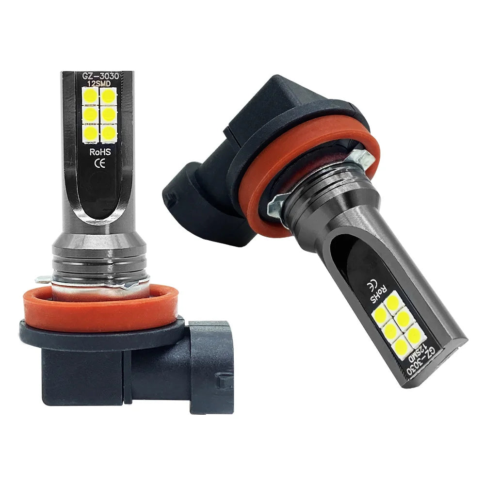 2Pcs H8 H11 LED Bulb H16 JP 9005 HB3 9006 HB4 Led Lamp Super Bright Car Fog Lights Day close-up view