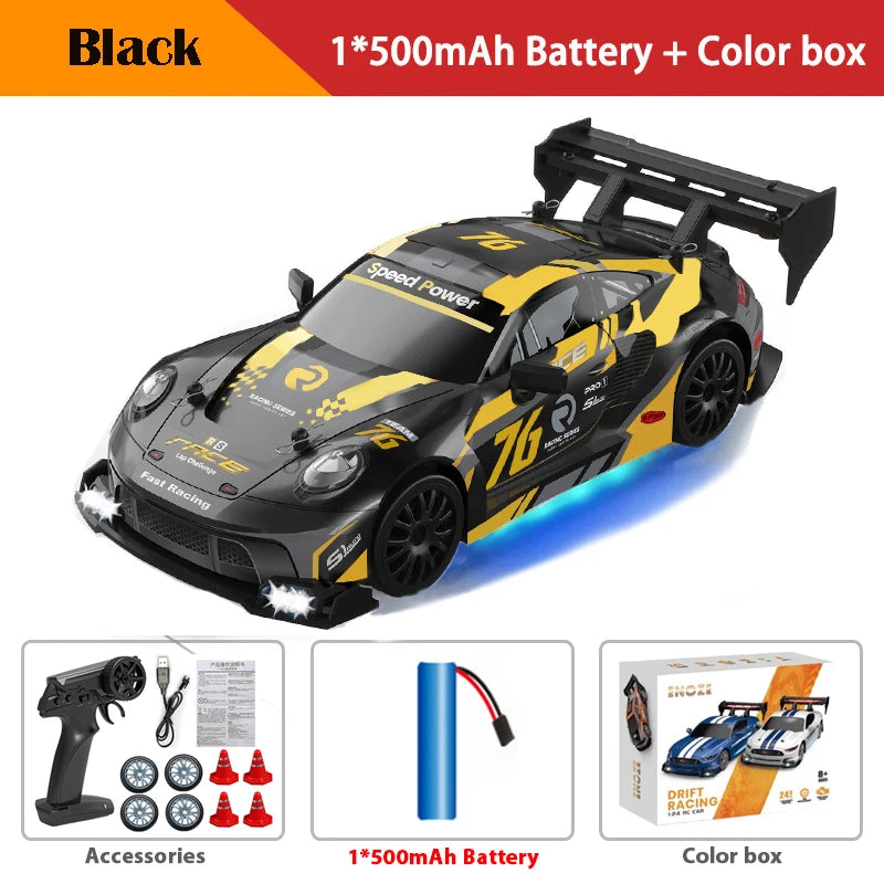RC Drift Car 4WD Remote Control High Speed Racing Vehicle with LED Lights 2.4GHz Ra additional angle