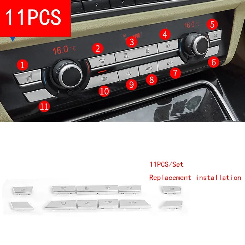 For BMW 5 6 7 5GT X3 X4 X5 X6 Headlight Switch Button Cover Engine Start Stop Switc additional angle