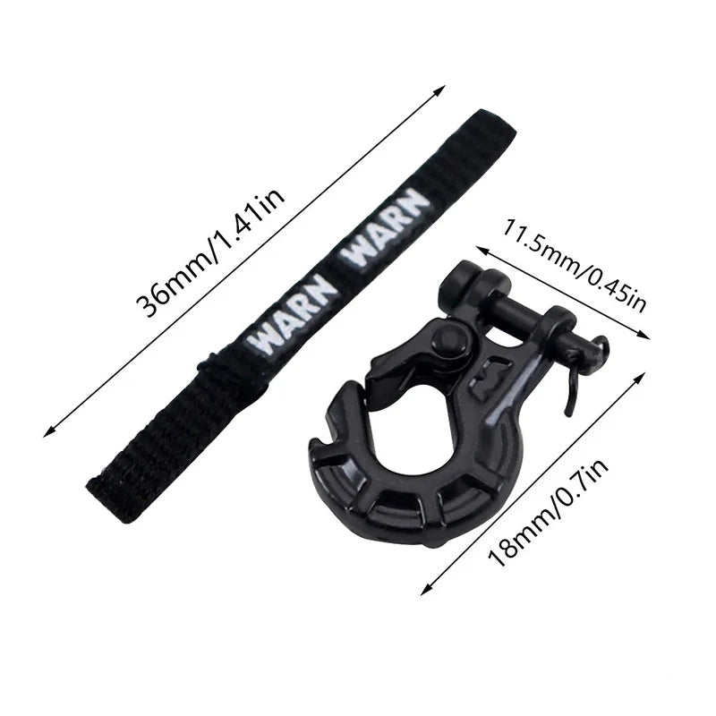 Rc Car Winch Hook With Winch Pull Strap Tags Decoration For 1/10 Rc Crawler Car Axial alternate view