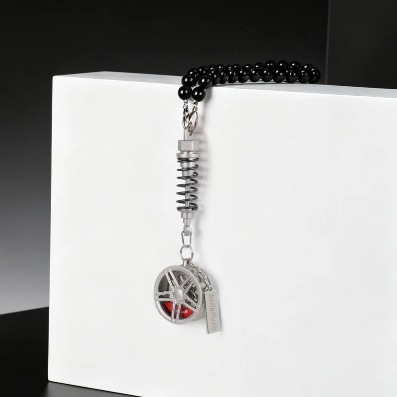 metal Car Mirror Rearview Pendant Auto Interior Decor Pendants Aluminum Wheel With Sh lifestyle view