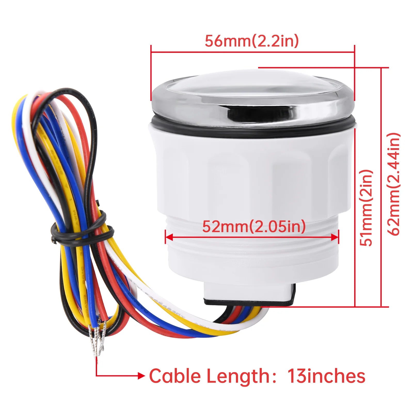 52mm 2 Inch Marine Boat Gauge Set | Oil Pressure Water Level Fuel Temperature Voltm additional angle