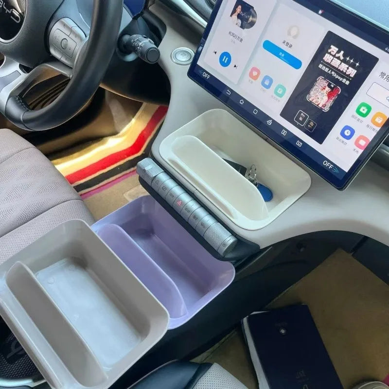 Center Console Storage Box for BYD Dolphin 2021-2025 Under Screen ABS Organizer Tray for detail view