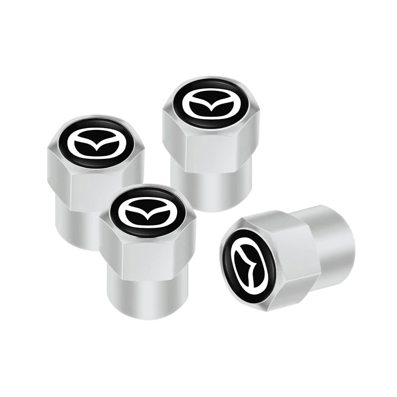 4Pcs 3D Metal Tire Valve Caps | Mazda Compatible Car Tyre Air Stem Covers additional angle