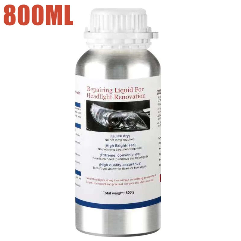 Car Headlight Polish Restoration Kit Car Headlight Repair Renovation Kit 800G Headlamp Liquid Polymer Auto Tool Set