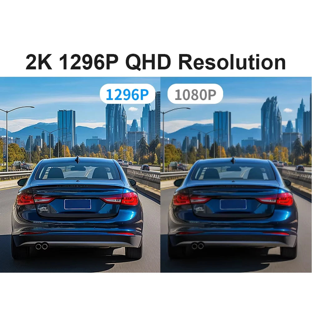KAWA Dash Cam D5 2K Voice Control 24H Parking Guard 360° Rotation WiFi APP Monitor WDR G-Sensor Emergency Recording Supercapacitor Easy Install Car DVR