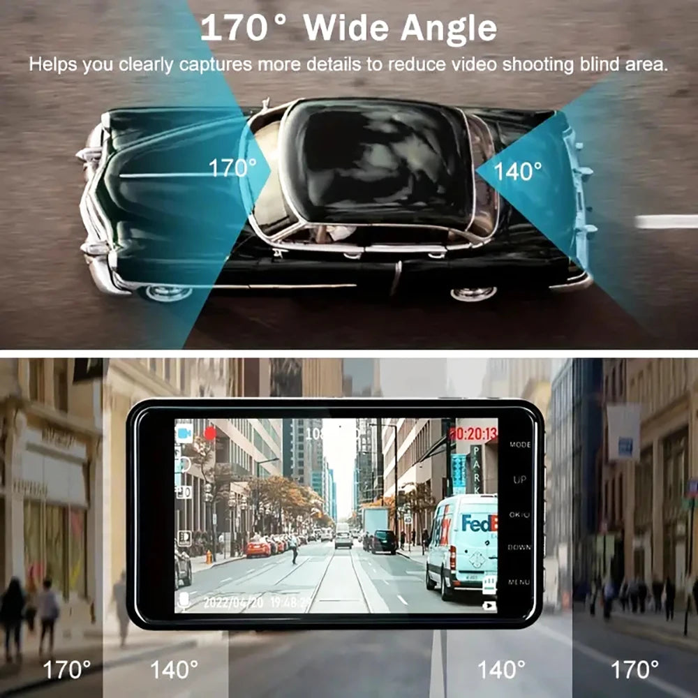 4-Inch Touch Screen Dual-Lens Car DVR | 1080P Dash Cam with Parking Monitor lifestyle view