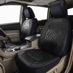 Universal Internal Seat Covers 4PCS All-Season Quilted Faux Leather Car Seat Cover close-up view