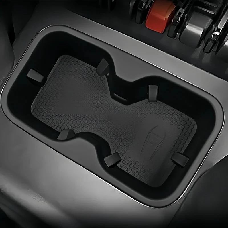 Car Storage Box for BYD Shark 6 2024~2026 2025 Rubber Mat Silicone Cup Holder Armre additional angle